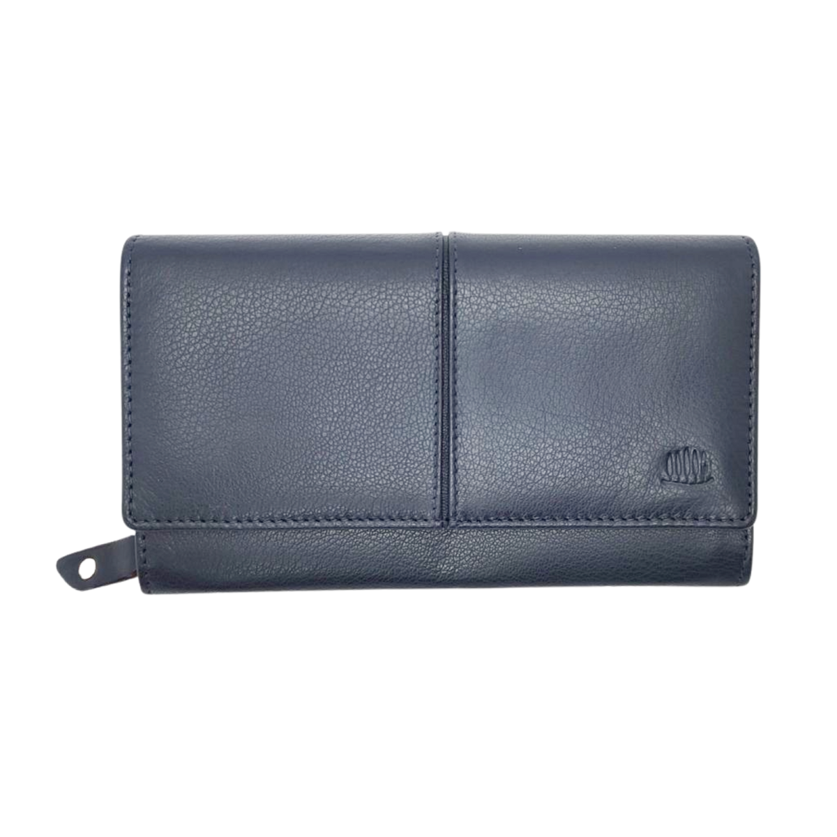 Sötétkék bőr női nagy pénztárca Carelli