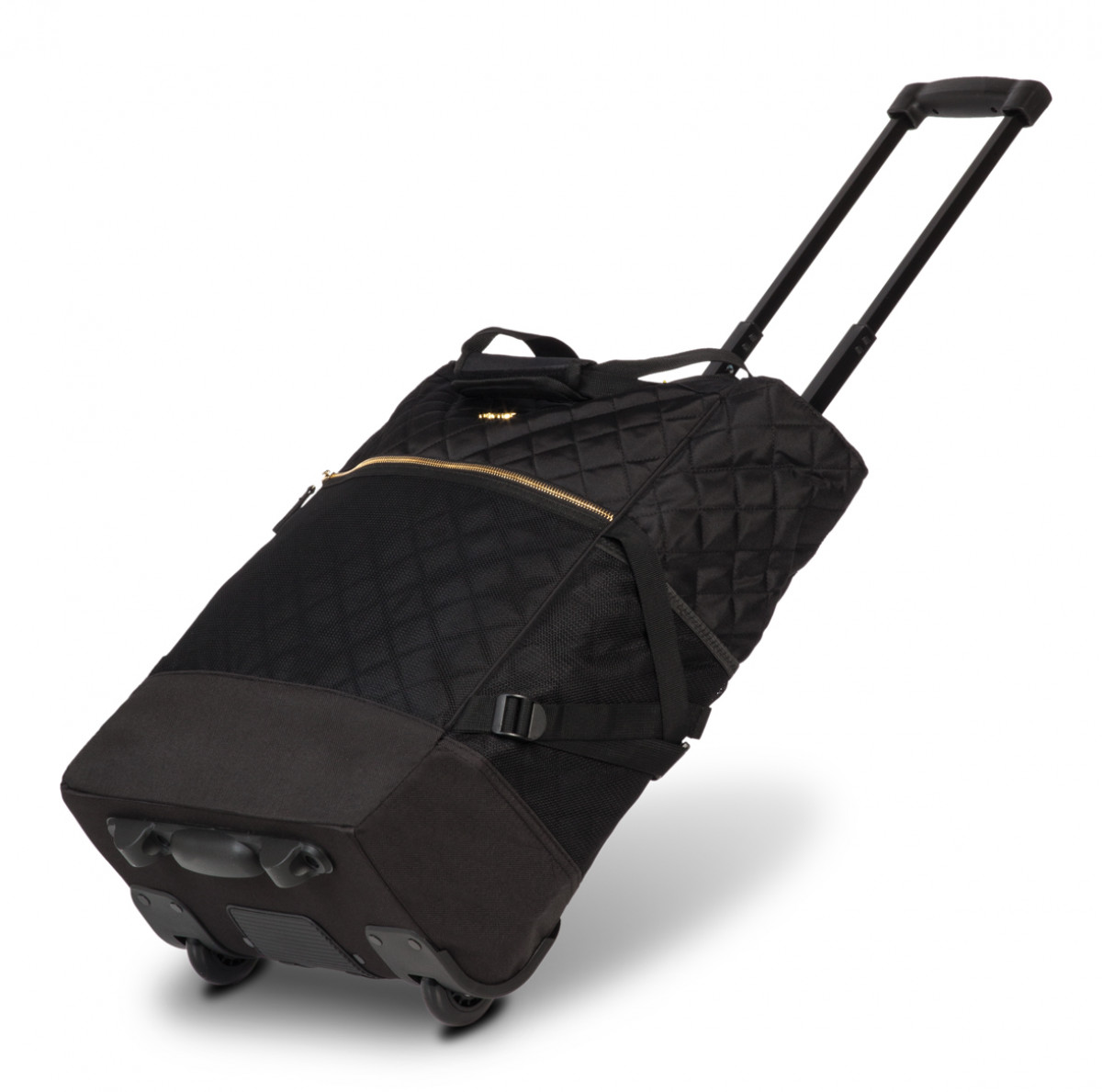 Punta kézipoggyász gurulós bevásárló táska elegáns steppelt fekete
