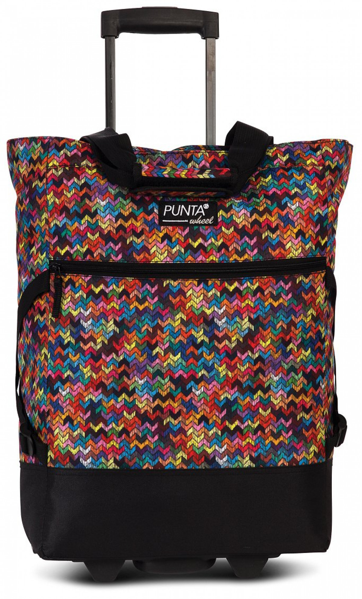 Punta kézipoggyász gurulós bevásárló táska mintás színes nyilak