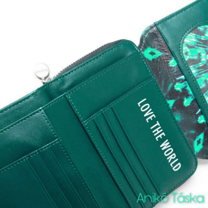 Desigual pénztárca két oldalra nyíló zöld mandala mintás