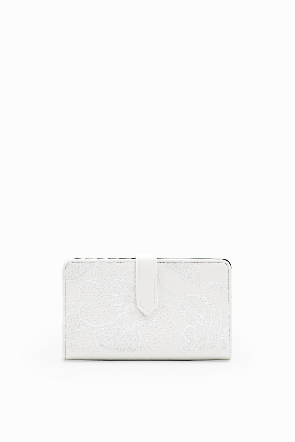 Desigual közepes hímzett pénztárca kapcsos fehér