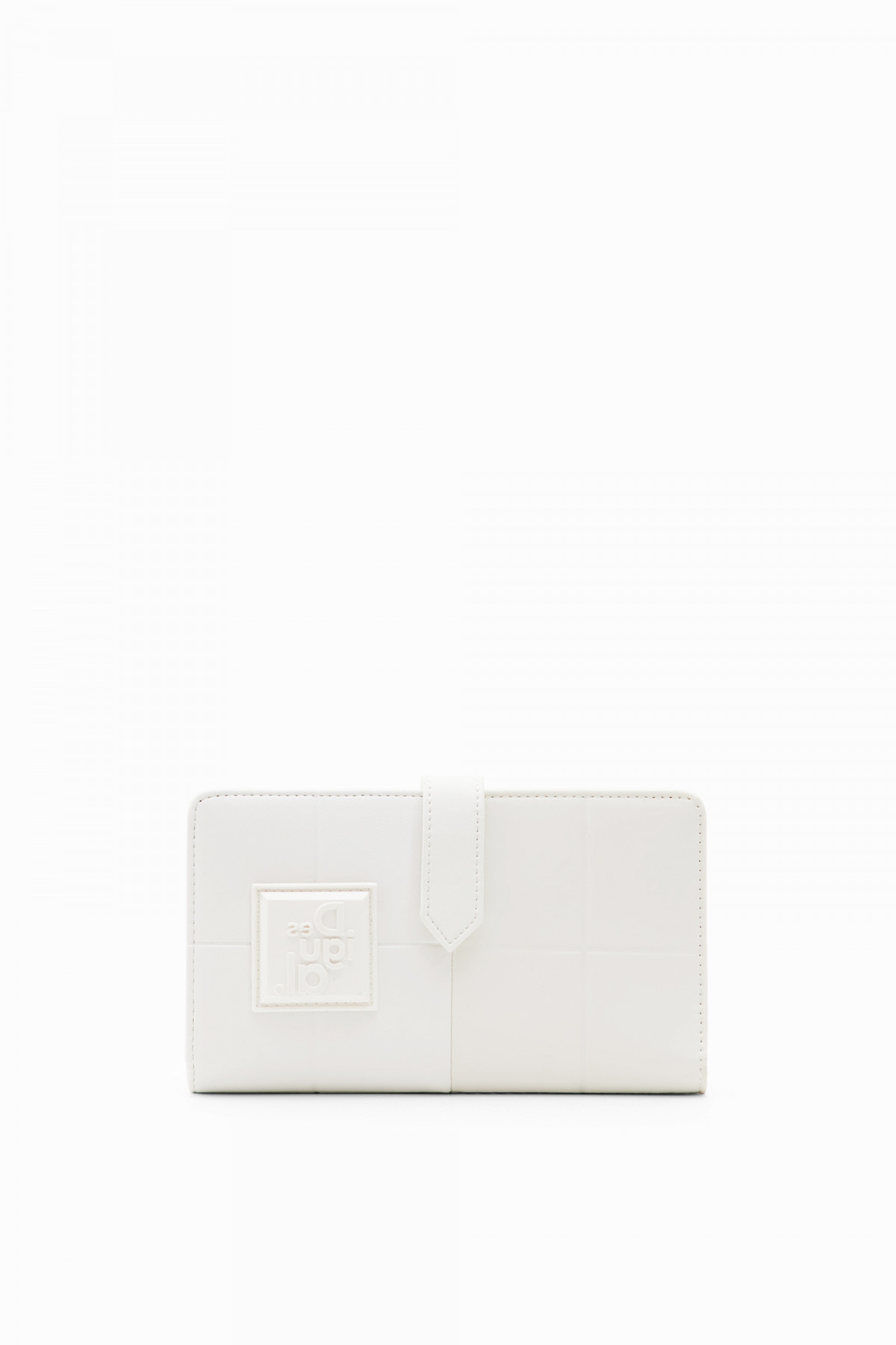 Desigual közepes pénztárca áthajtó kapcsos patchwork ihlette mintás fehér