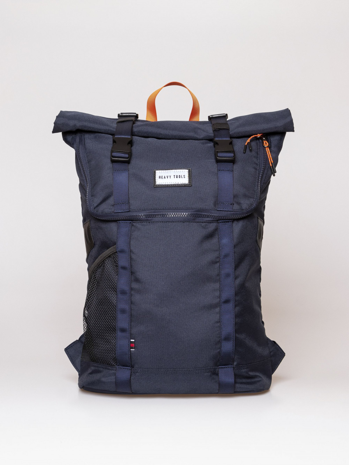 HeavyTools nagy laptoptartós hátizsák tekerhető fedeles ESKE kék