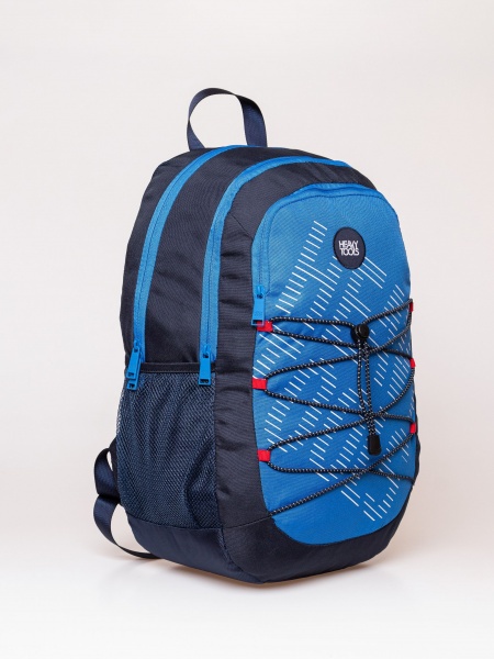HeavyTools laptoptartós kulacstartós fűzős hátizsák EDDIE kék