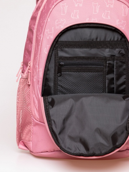 HeavyTools 3 zsebes hátizsák laptoptartós plusz biztonsági zsebes kulacstartós cicás