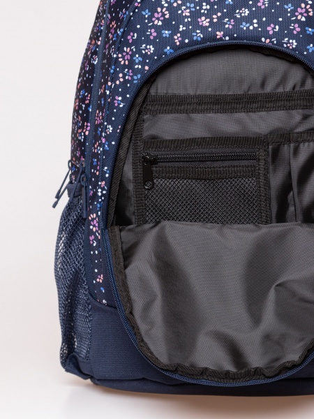 HeavyTools 3 zsebes hátizsák laptoptartós plusz biztonsági zsebes kulacstartós virágos