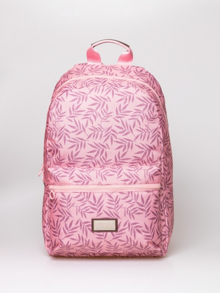 HeavyTools egyszerű hátizsák laptoptartós ELINOR rózsaszín levelek