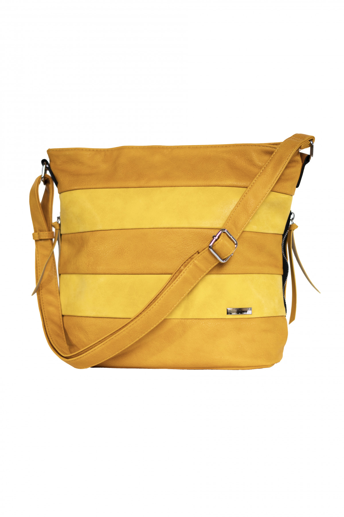 MaxModa női lapos oldal táska csíkos sárga