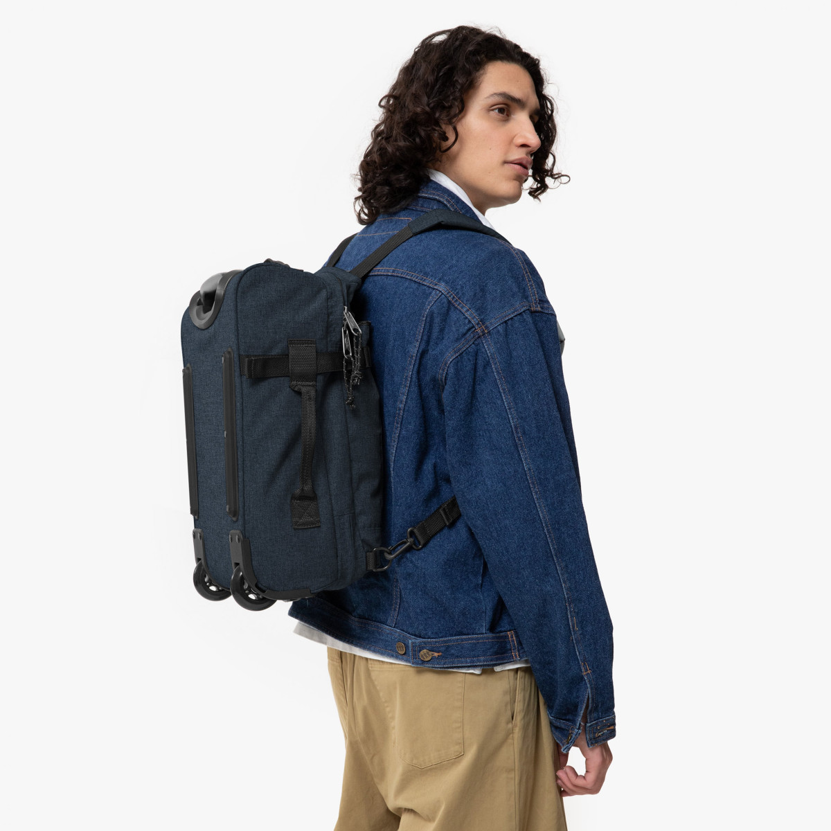 Eastpak STRAPSON XXS kézipoggyász vászon bőrönd farmerkék