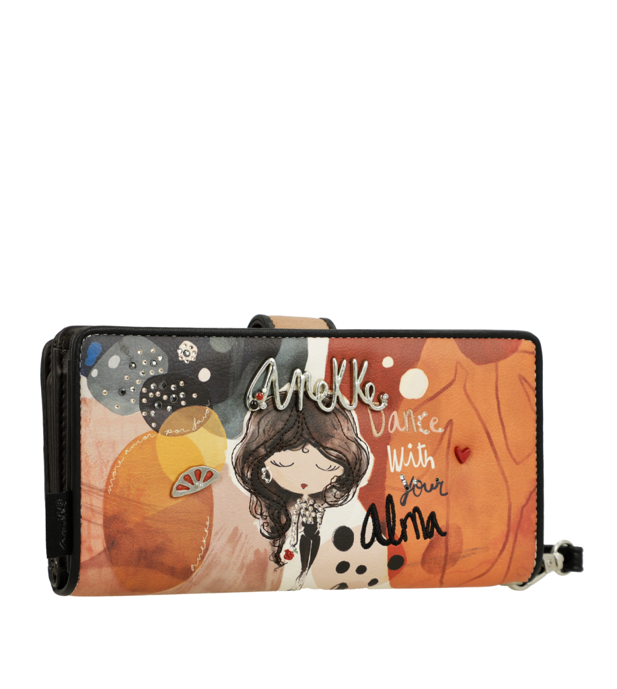 Anekke sokkártyatartós nagy, hosszú pénztárca plusz irattartóval Alma