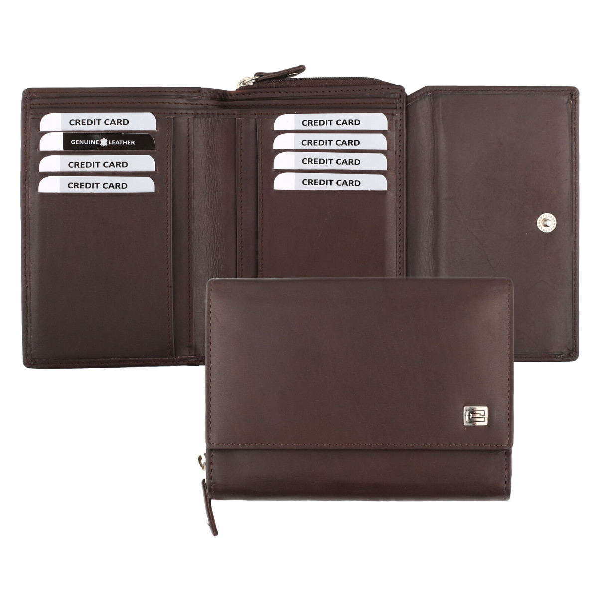 Kadro pénztárca  sok kártyatartós  mattbőr barna