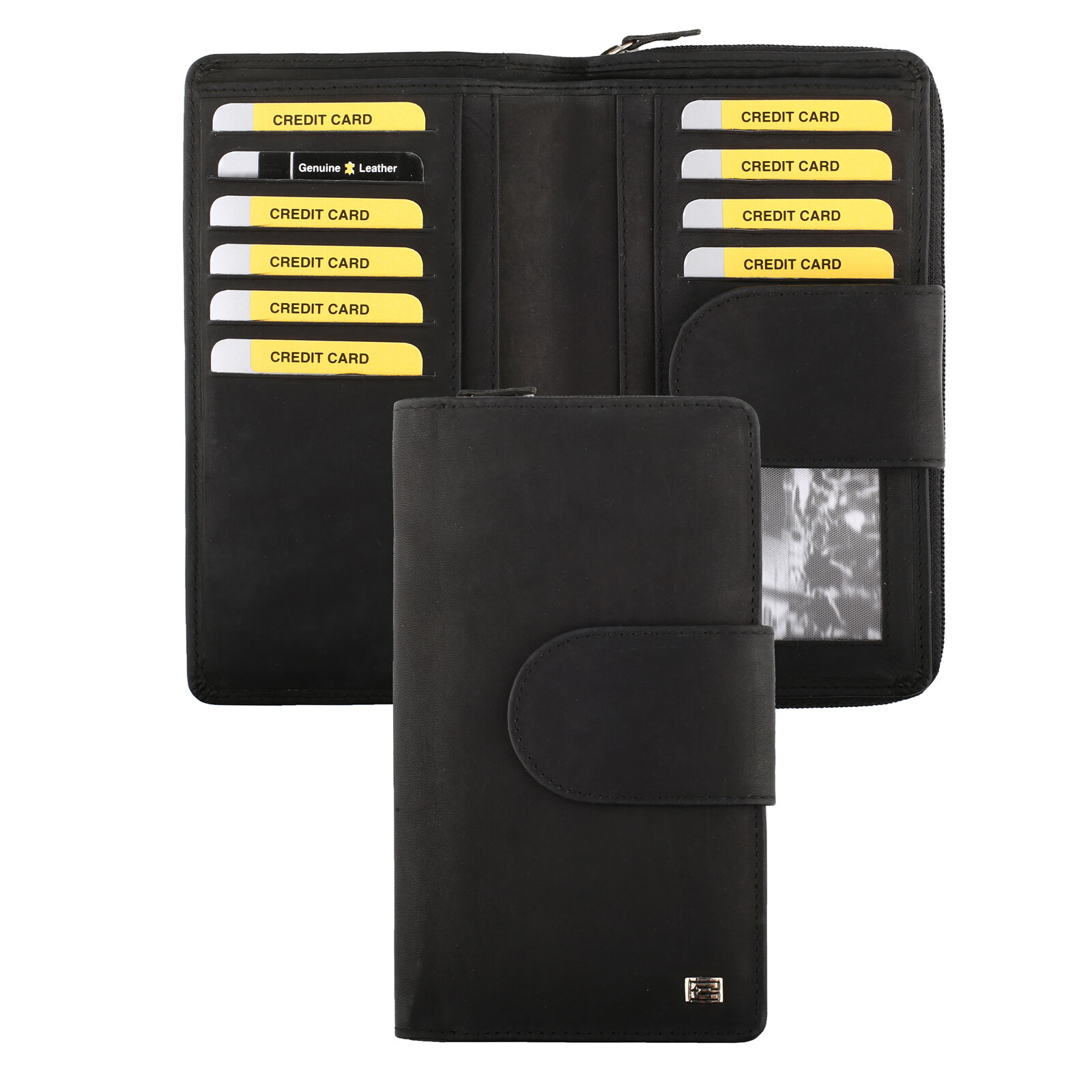 Choice női sok kártyás pénztárca bőr fekete