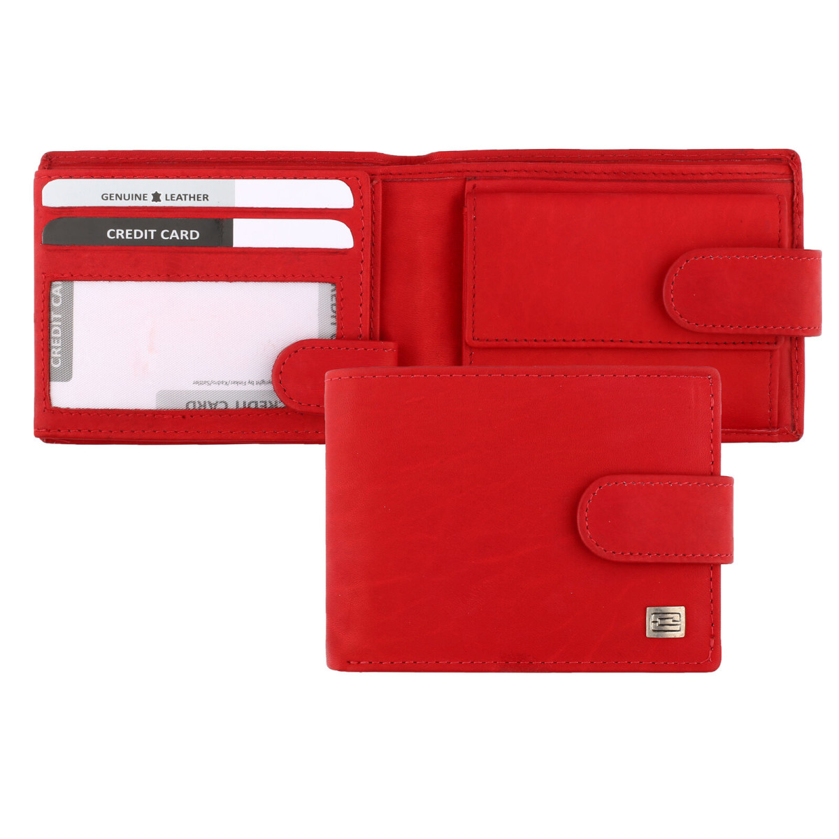 Choice női belül kapcsos pénztárca bőr piros