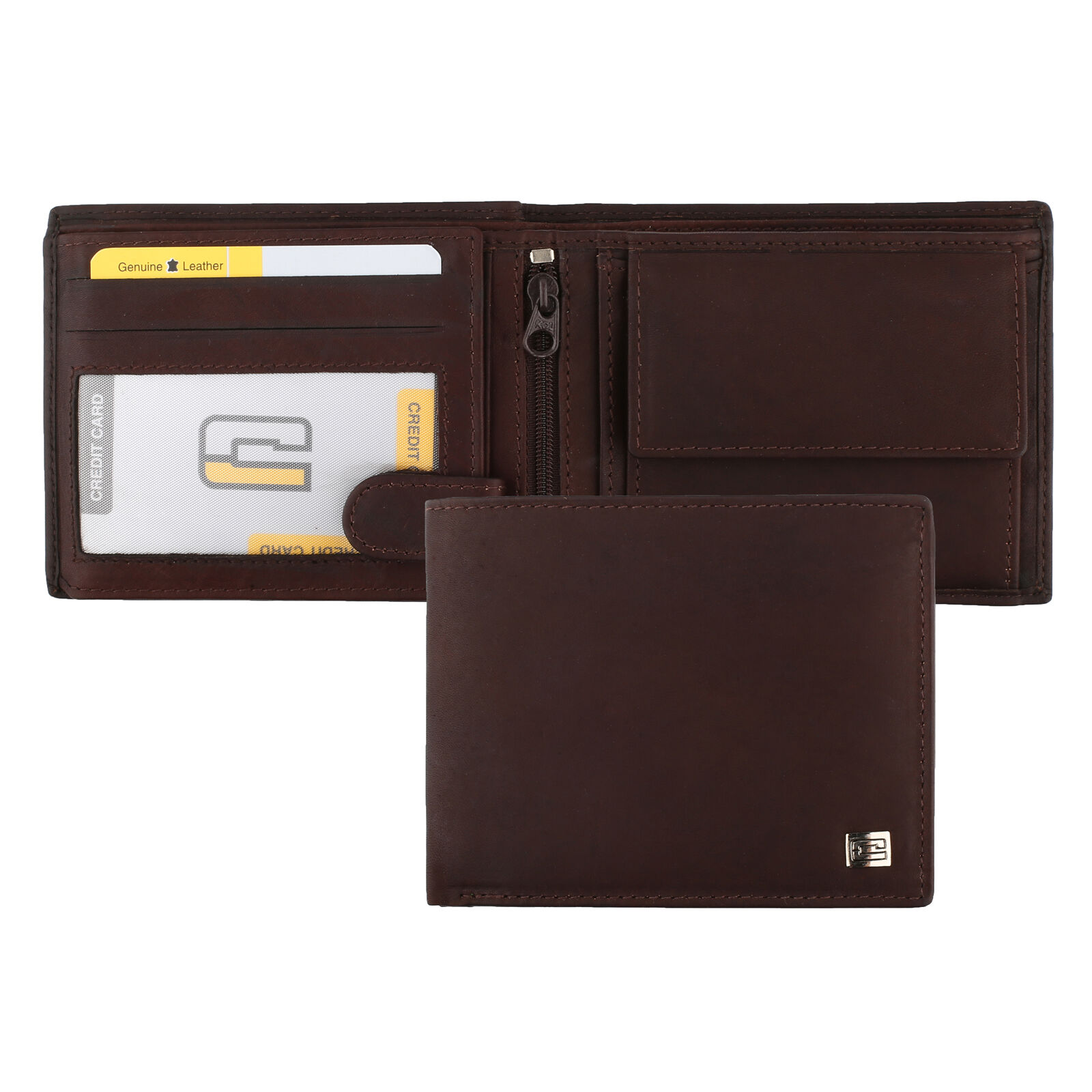 Choice férfi kapcsos fényképtartós pénztárca barna