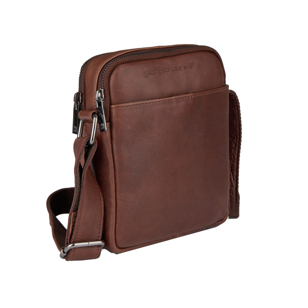 Giorgio Carelli bőr férfi oldaltáska barna