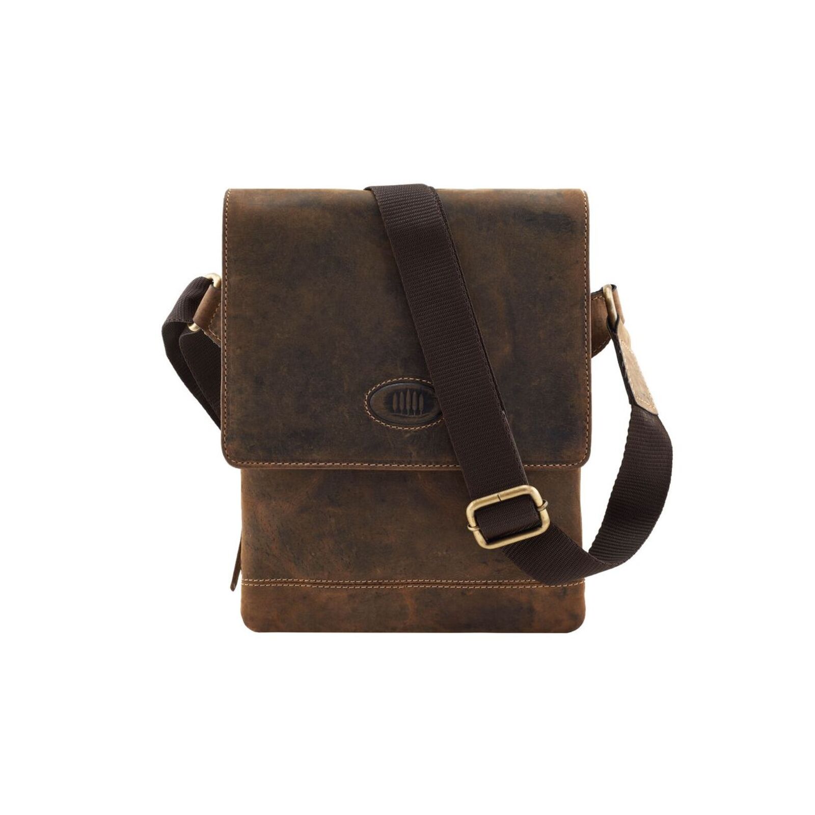 Giorgio Carelli  osztott zsebes zsírosbőr férfi oldaltáska