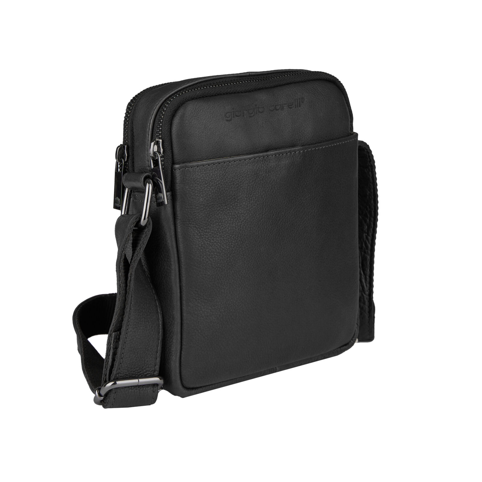 Giorgio Carelli bőr férfi oldaltáska fekete