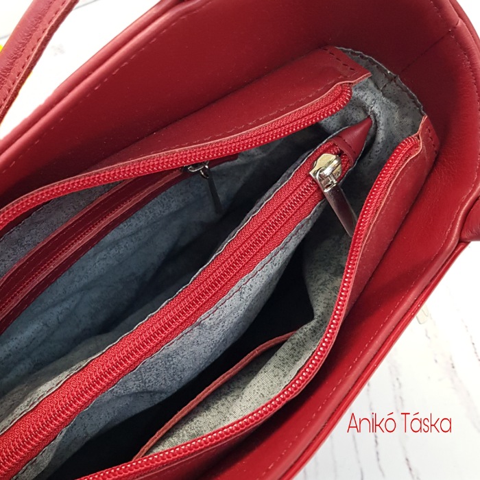 AgaHengl bőr női válltáska hátizsák piros