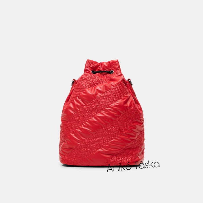 Új Desigual női kézi táska dzseki anyagú eperpiros