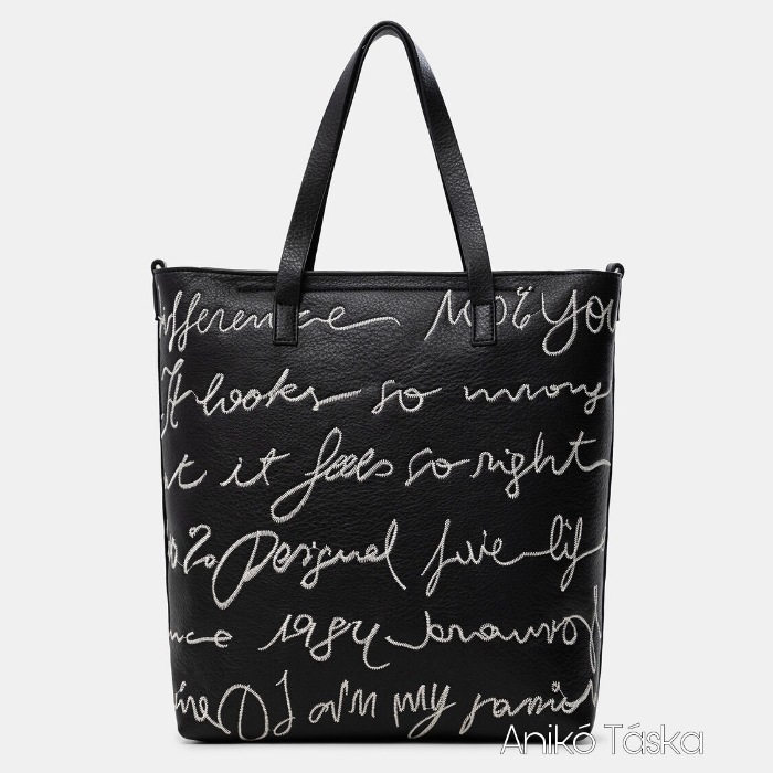 Új Desigual shopper női táska feliratos fekete