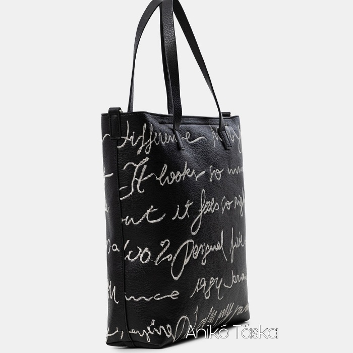 Új Desigual shopper női táska feliratos fekete