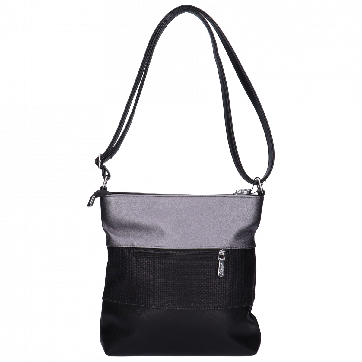 Karen női oldal táska szürke- fekete fonott mintás