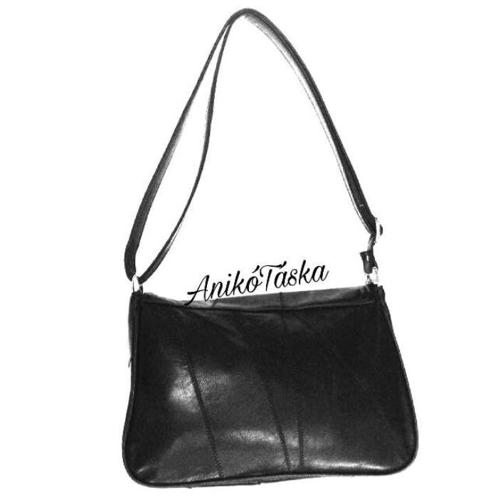 Fedeles bőr női táska állítható vállpánttal fekete